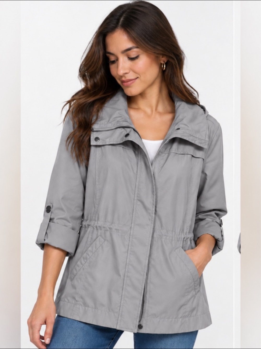 Mo-Ka by Santa Fe Apparel Women’s Utility Jacket, Light Gray, L